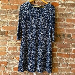 Tommy Hilfiger -Navy, Blue &  White Floral Patterned Knee Length dress